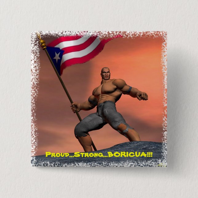 Proud Boricua!!! Pinback Button (Front)