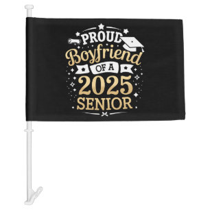 Proud Boyfriend Of A 2025 Graduate Graduation Car Flag
