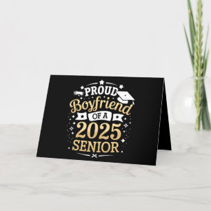 Proud Boyfriend Of A 2025 Graduate Graduation Letterpress Thank You Card