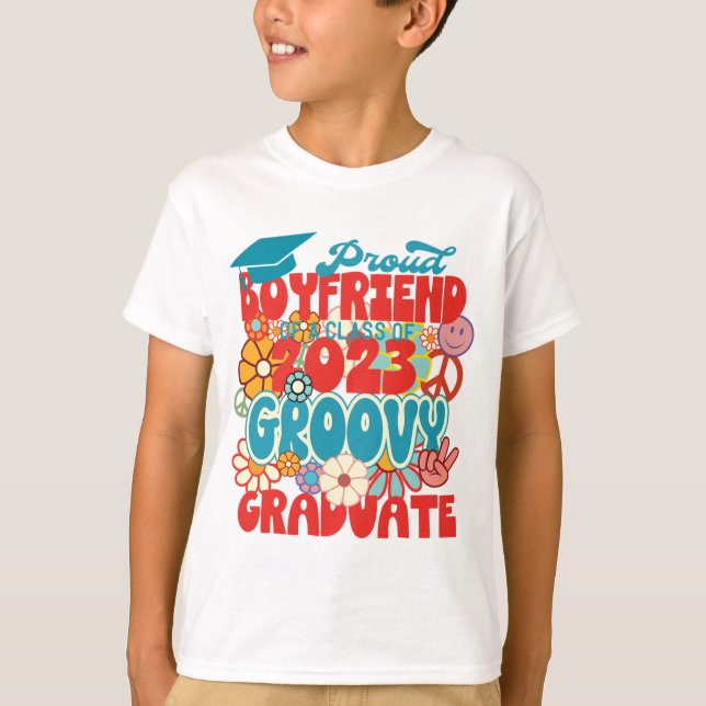 Proud BOYFRIEND of a Class of 2023 Graduate Retro  T-Shirt (Front)