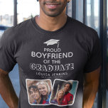 Proud Boyfriend of the Graduate Graduation T-Shirt<br><div class="desc">Show your support at your girlfriends graduation day/party with this keepsake personalized t-shirt. Design features 2 photographs of your choice and the text 'Proud Boyfriend of the Graduate'. Their name,  place of study and class year.</div>