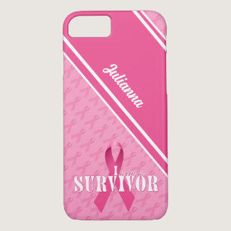 Proud Breast Cancer Survivor Pink Ribbon iPhone 8/7 Case