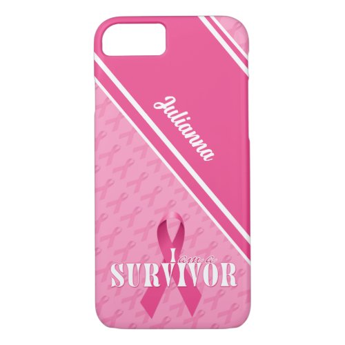 Proud Breast Cancer Survivor Pink Ribbon iPhone 87 Case