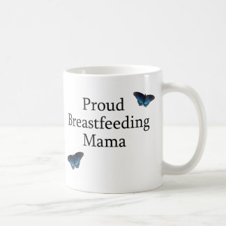 Proud Breastfeeding Mama Blue Butterflies Coffee Mug