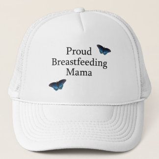 Proud Breastfeeding Mama Blue Butterflies Trucker Hat