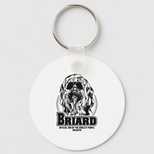Proud Briard coolest people dog mom  Keychain