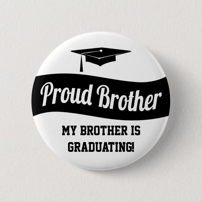 Proud Brother - Graduation Button (Front)