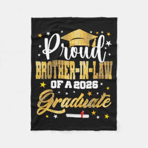 Proud Brother Law 2026 Graduate Graphic Art Fleece Blanket