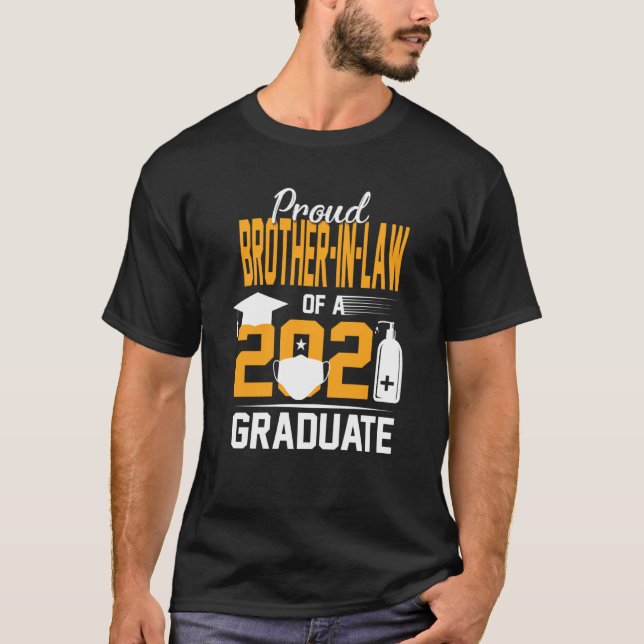 Proud Brother Of A 2021 Graduate Face Mask Hand Sa T-Shirt (Front)