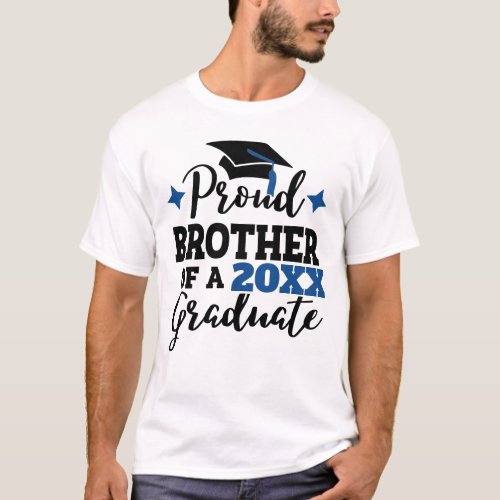 Proud Brother of a 2022 graduate black blue cap T_Shirt