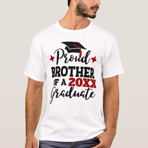 Proud Brother of a 2022 graduate black red cap T_Shirt