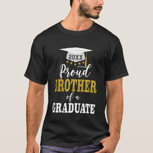 Proud Brother of a 2024 Graduate Golden White T_Shirt