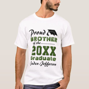 Proud BROTHER of a 2024 Graduate Green Black T-Shirt