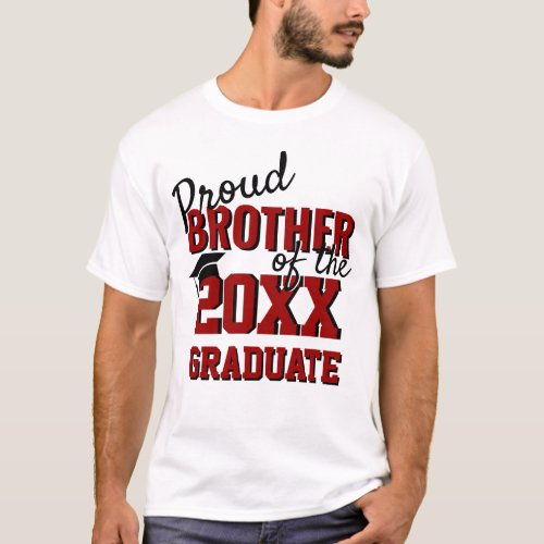 Proud BROTHER of a 2024 Graduate Red White T_Shirt