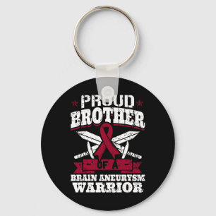 Proud Brother Of A Brain Aneurysm Warrior Awarenes Keychain