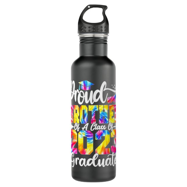 Proud Brother Of A Class Of 2023 Graduate Graduati Stainless Steel Water Bottle (Front)