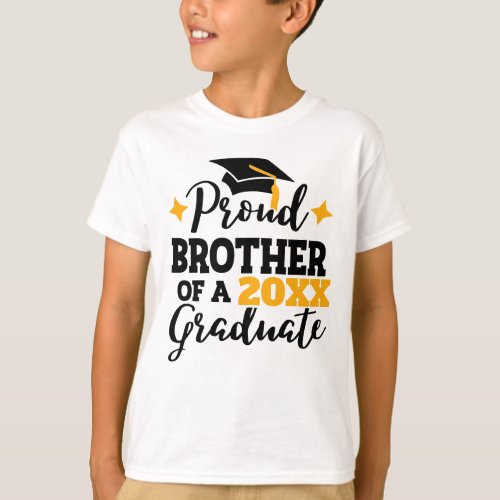 Proud Brother of a graduate black gold cap T_Shirt