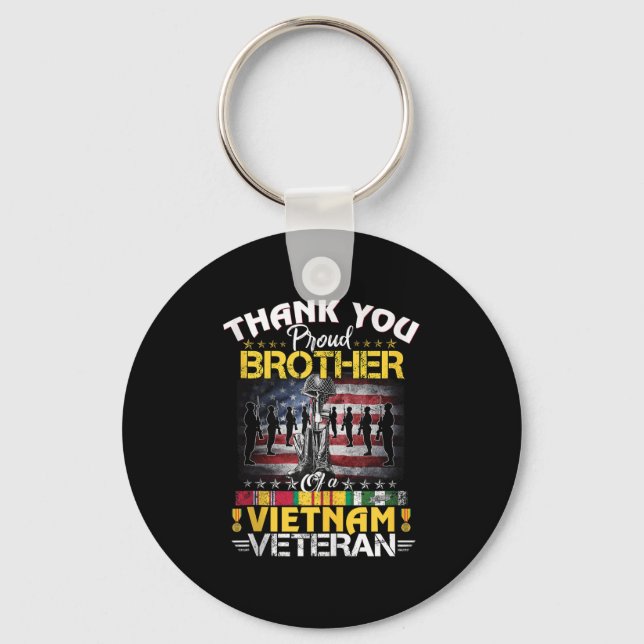 Proud Brother Of A Vietnam Veteran - Thank You Vie Keychain (Front)