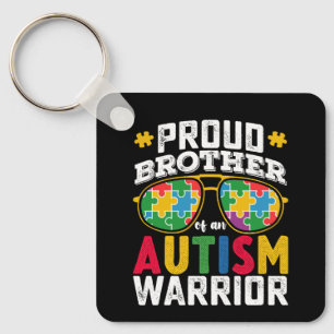 Proud Brother Of An Autism Warrior Family Keychain