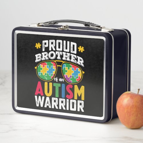 Proud Brother Of An Autism Warrior Family Metal Lunch Box