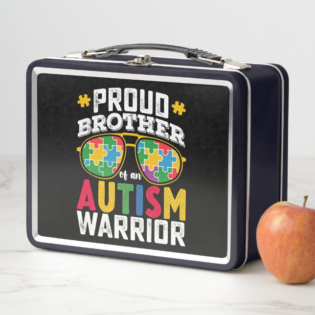 Proud Brother Of An Autism Warrior Family Metal Lunch Box (In Situ)