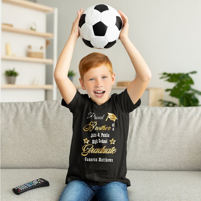 Proud Brother of Graduate Name | School Graduation Tri-Blend Shirt (Creator Uploaded)