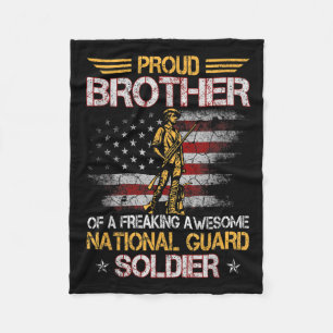 Proud Brother Of National Guard Soldier Veterans D Fleece Blanket