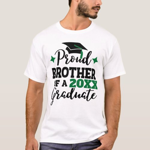 Proud Brother of the graduate black green cap T_Shirt