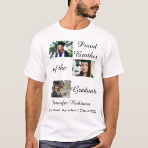 Proud Brother of the Graduate Custom Photos Name T-Shirt