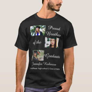 Proud Brother of the Graduate Custom Photos Name T-Shirt