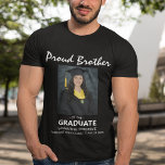 Proud Brother Of The Graduate | Photo T-Shirt<br><div class="desc">Celebrate your sibling's achievement with our 'Modern proud brother of the graduate' t-shirts. These boast a chic design with a customizable photo and text - 'PROUD BROTHER OF THE GRADUATE, THEIR NAME, SCHOOL/COLLEGE AND CLASS OF'. Furthermore, it offers a wide array of customizability options. Whether you want to alter the...</div>