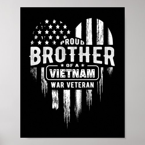 Proud Brother Vietnam Vet Veterans Day American Fl Poster