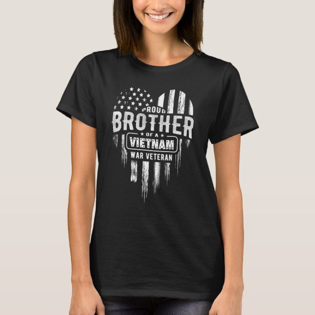 Proud Brother Vietnam Vet Veterans Day American Fl T-Shirt (Front)
