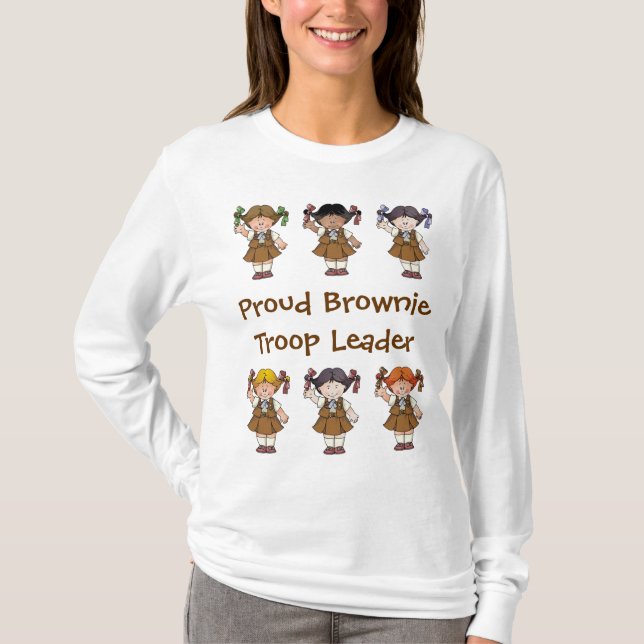 Proud Brownie Troop Leader Brownie Rows T-Shirt (Front)