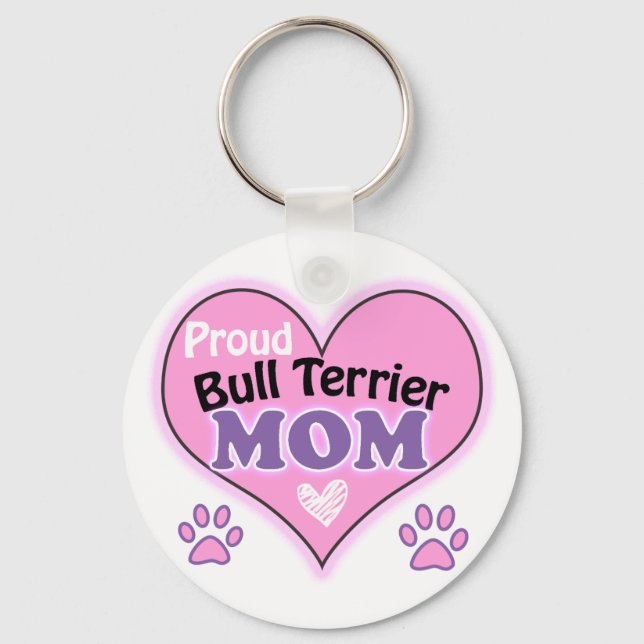 Proud Bull Terrier Mom Keychain (Front)