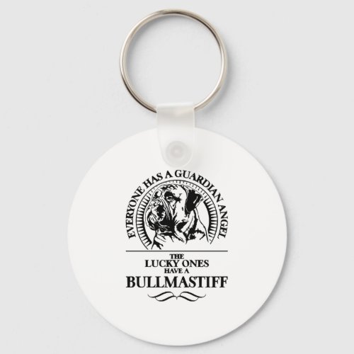 Proud Bullmastiff Guardian Angel dog quote  Keychain