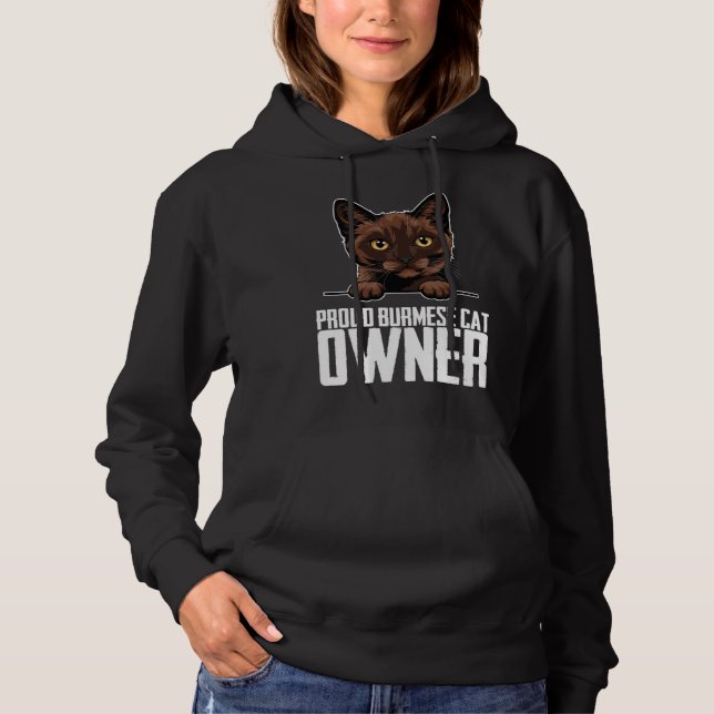 Proud burmese cat owner  1 hoodie (Front)