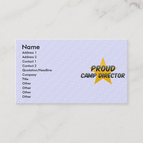 Proud Camp Director Business Cards