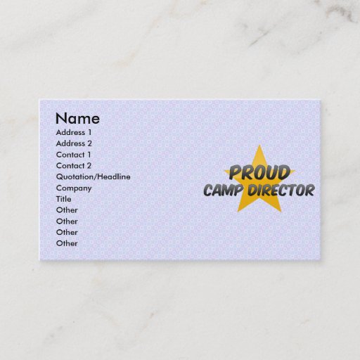 Customizable Proud Camp Director Business Cards