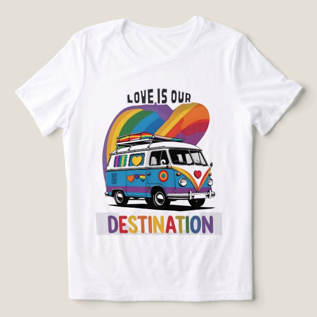 Proud Camper – Rainbow RV Pride T-Shirt Tri-Blend Shirt (Design Front)