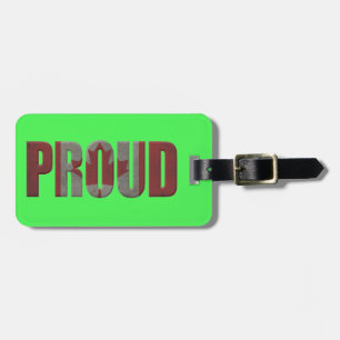 Proud Canada flag Personalized neon Luggage Tag
