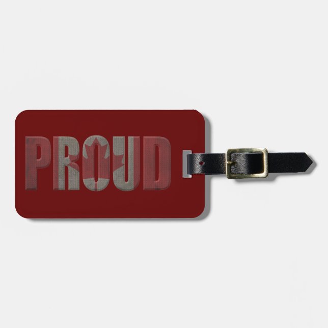 Proud Canada flag Personalized Travel  Luggage Tag (Front Horizontal)