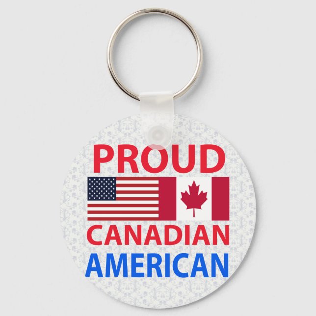 Proud Canadian American Keychain (Front)