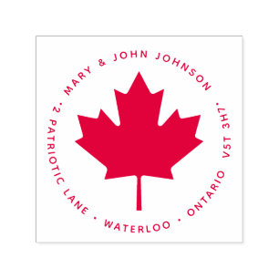 Proud Canadian Maple Leaf Return Address Canada Self-inking Stamp