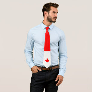 Proud Canadian Maple on Red and White Tie