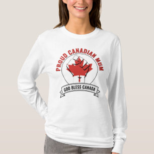 PROUD CANADIAN MUM Canada Flag T-Shirt