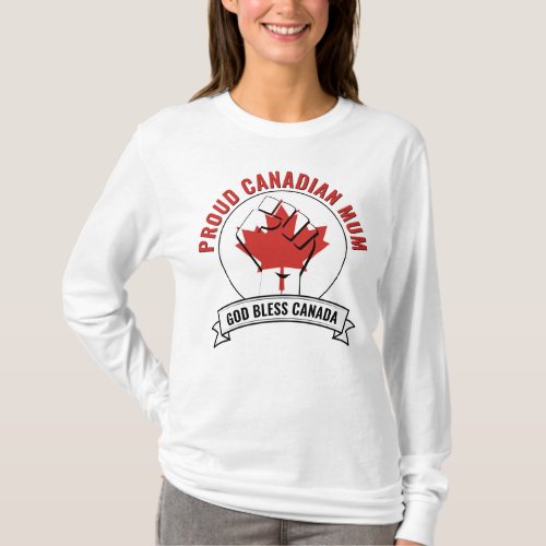 PROUD CANADIAN MUM Canada Flag T_Shirt