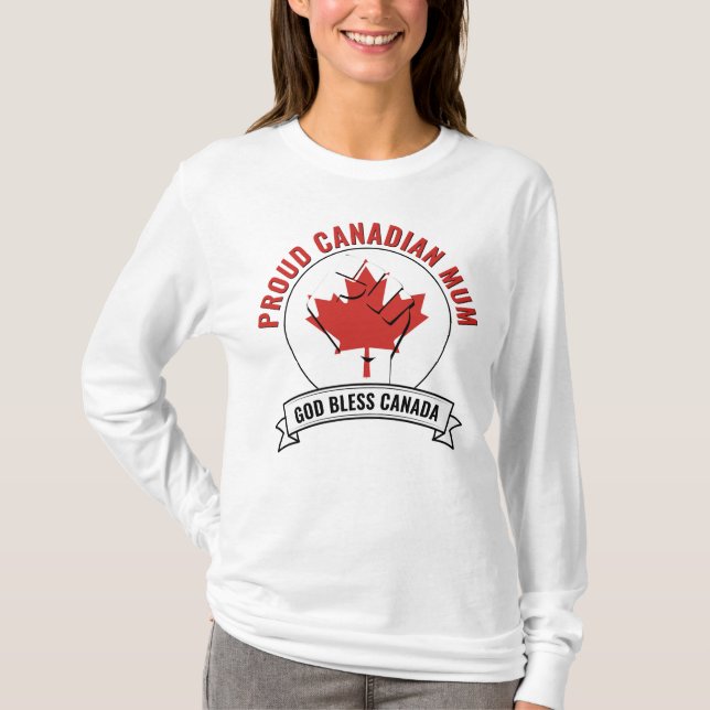 PROUD CANADIAN MUM Canada Flag T-Shirt (Front)