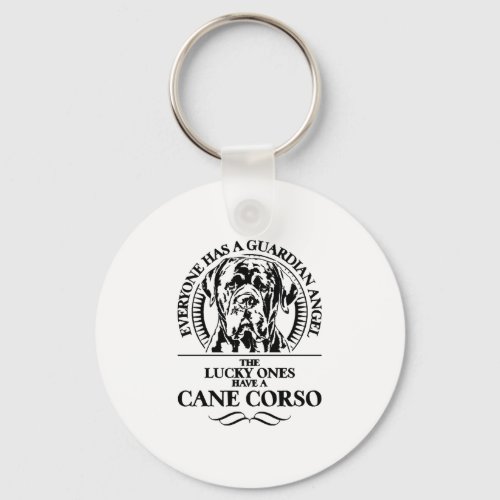 Proud Cane Corso Guardian Angel dog quote  Keychain