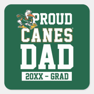 Proud Canes Dad with Class Year Square Sticker